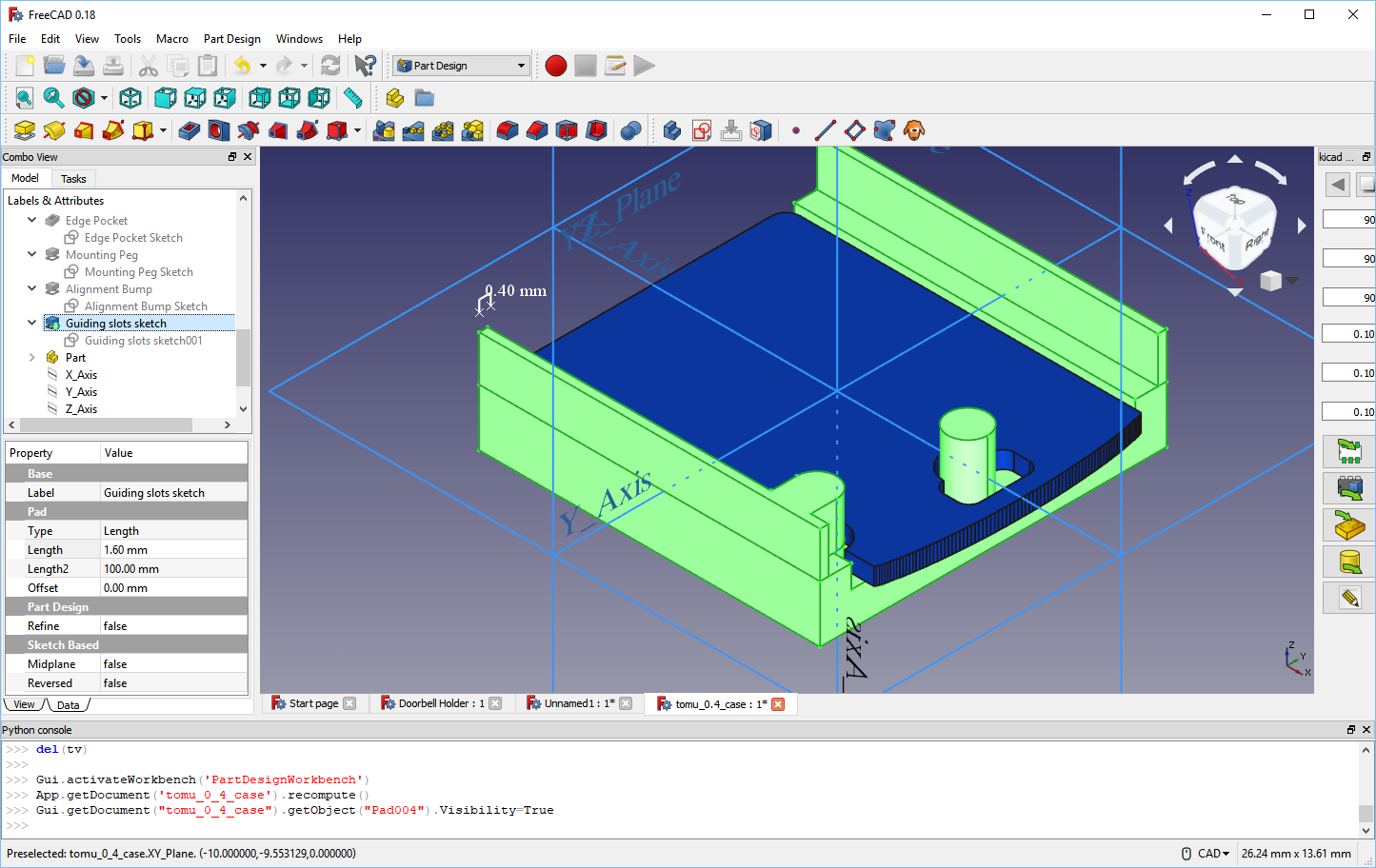 Finished case with PCB