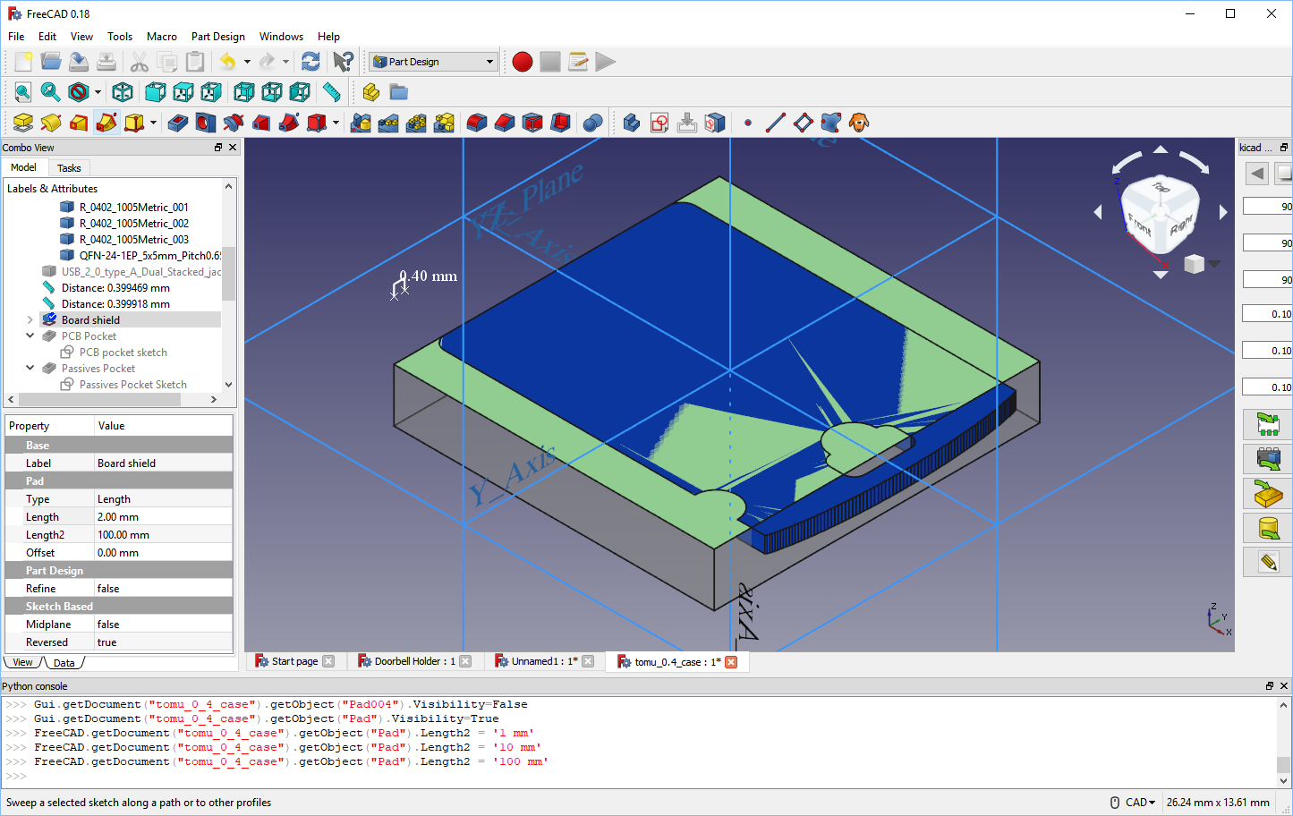 Create sketch for pocket